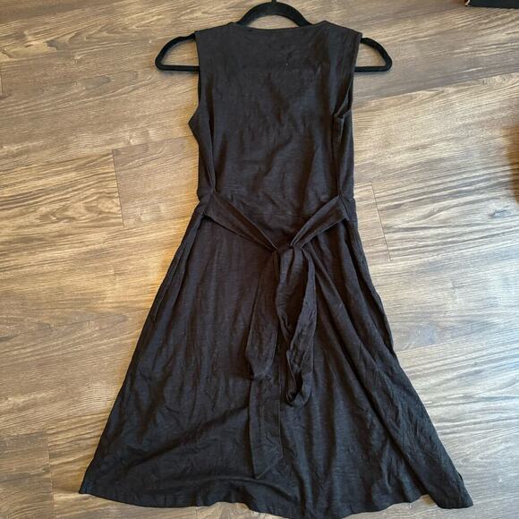 Toad&Co Womens Cue Wrap Dress S Black Sleeveless Organic Cotton Blend Casual - Picture 5 of 6